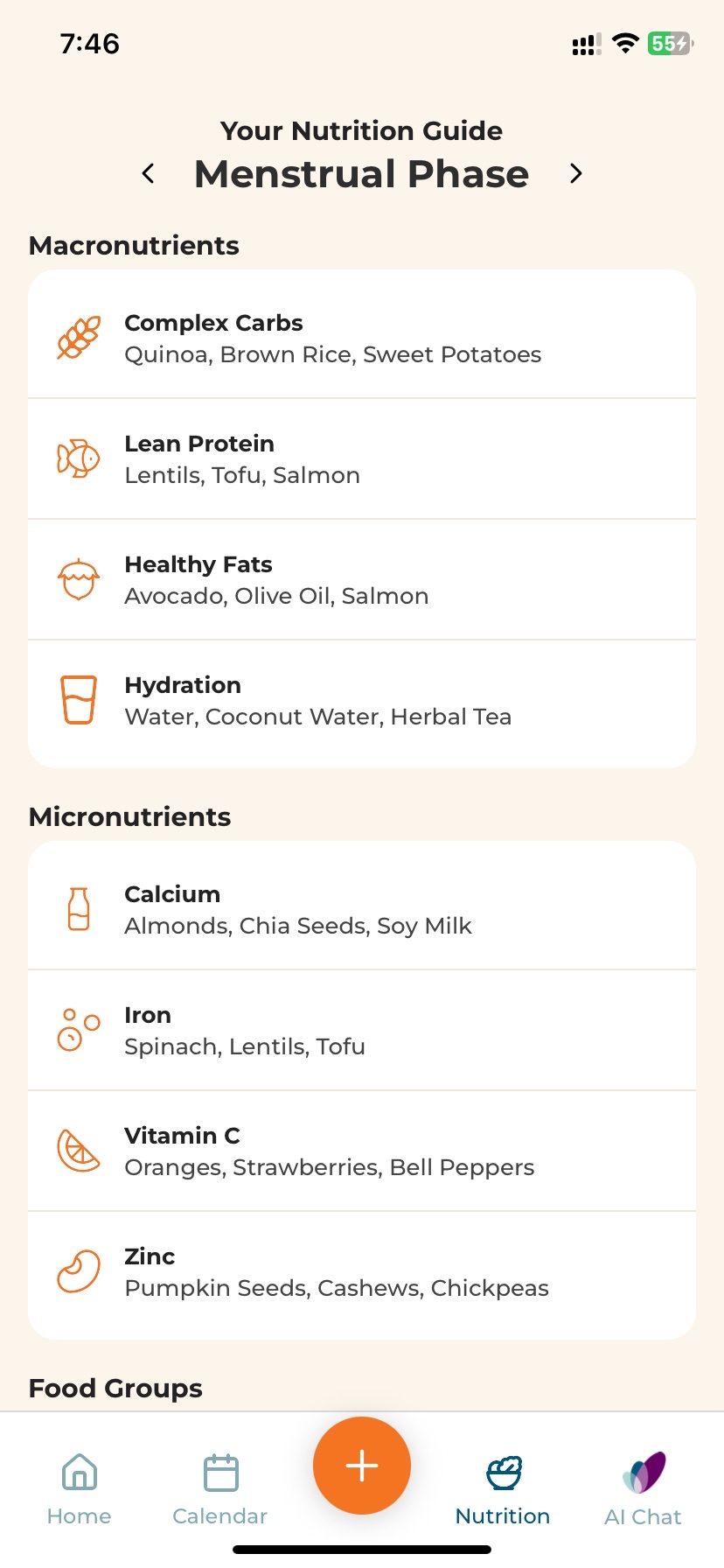 Menstruation - fitElle App Screenshot